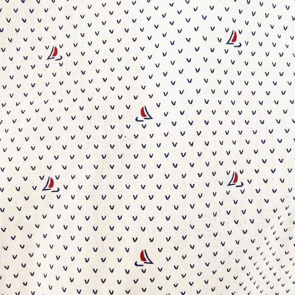 Denim & Flower Ricky Singh Sail Boat Print White Short Sleeve Button Down - Picture 3 of 5